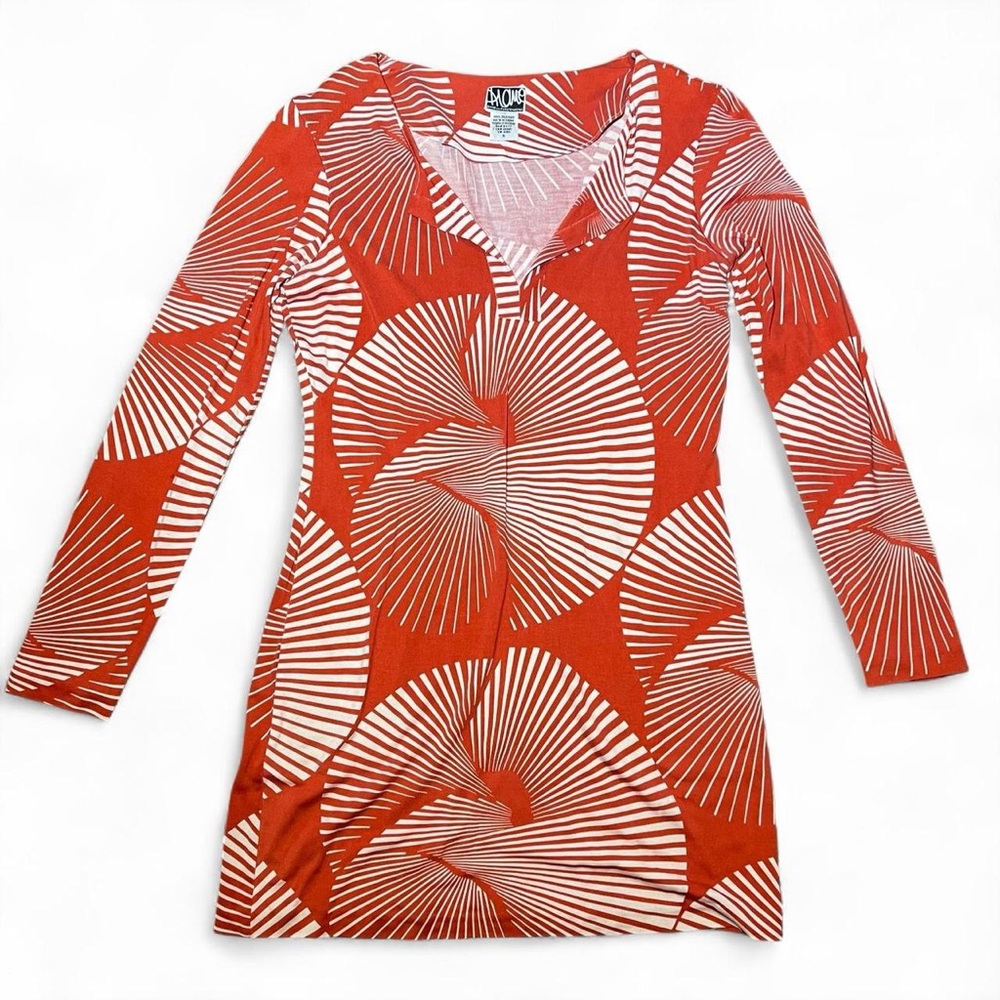 Diane Von Furstenberg Red and White Graphic Dress